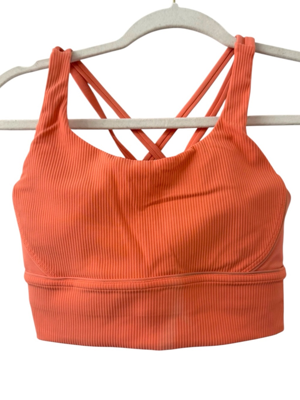 Lululemon 6 Energy Ribbed Longline Bra Orange Luxtreme Medium Support